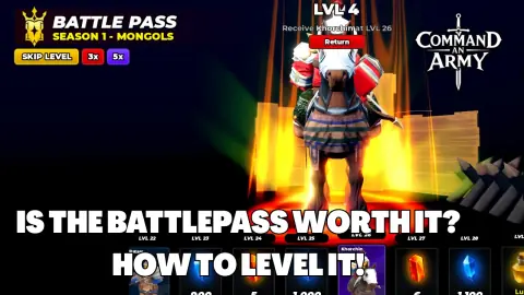 IS THE SEASON 1 MONGOL BATTLEPASS WORTH IT? HOW TO LEVEL IT! COMMAND AN ARMY ROBLOX